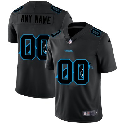 Carolina Panthers Custom Men's Nike Team Logo Dual Overlap Limited NFL Jersey Black